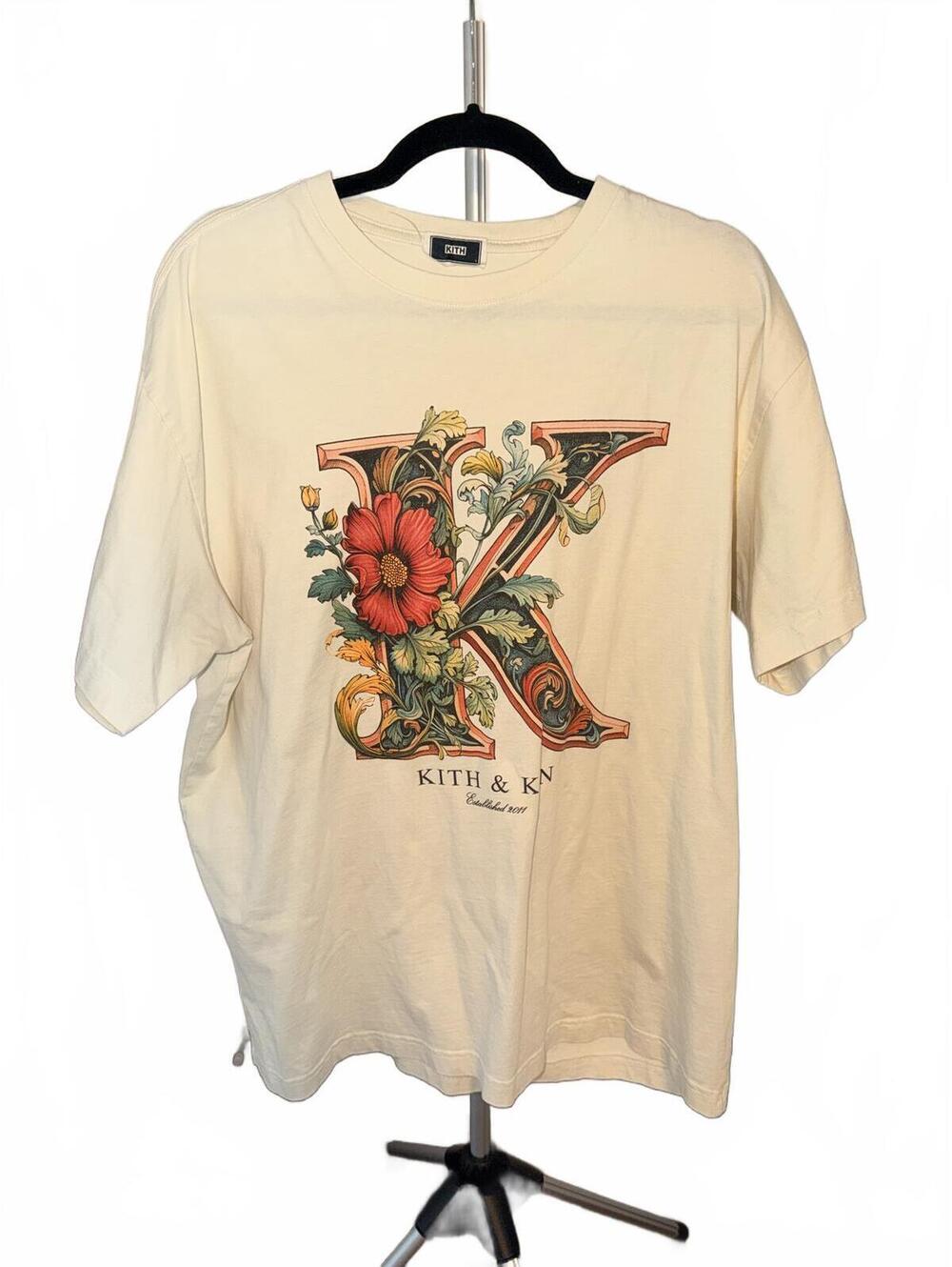 Kith & Kin Floral Logo Graphic T-Shirt Cream
